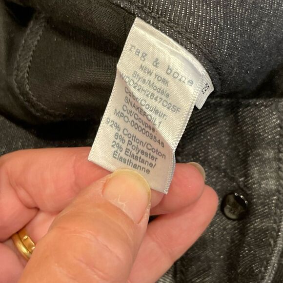 Rag & Bone Nina High-Rise Ankle Cigarette Snakeprint Jeans.Size 29 - Picture 11 of 16